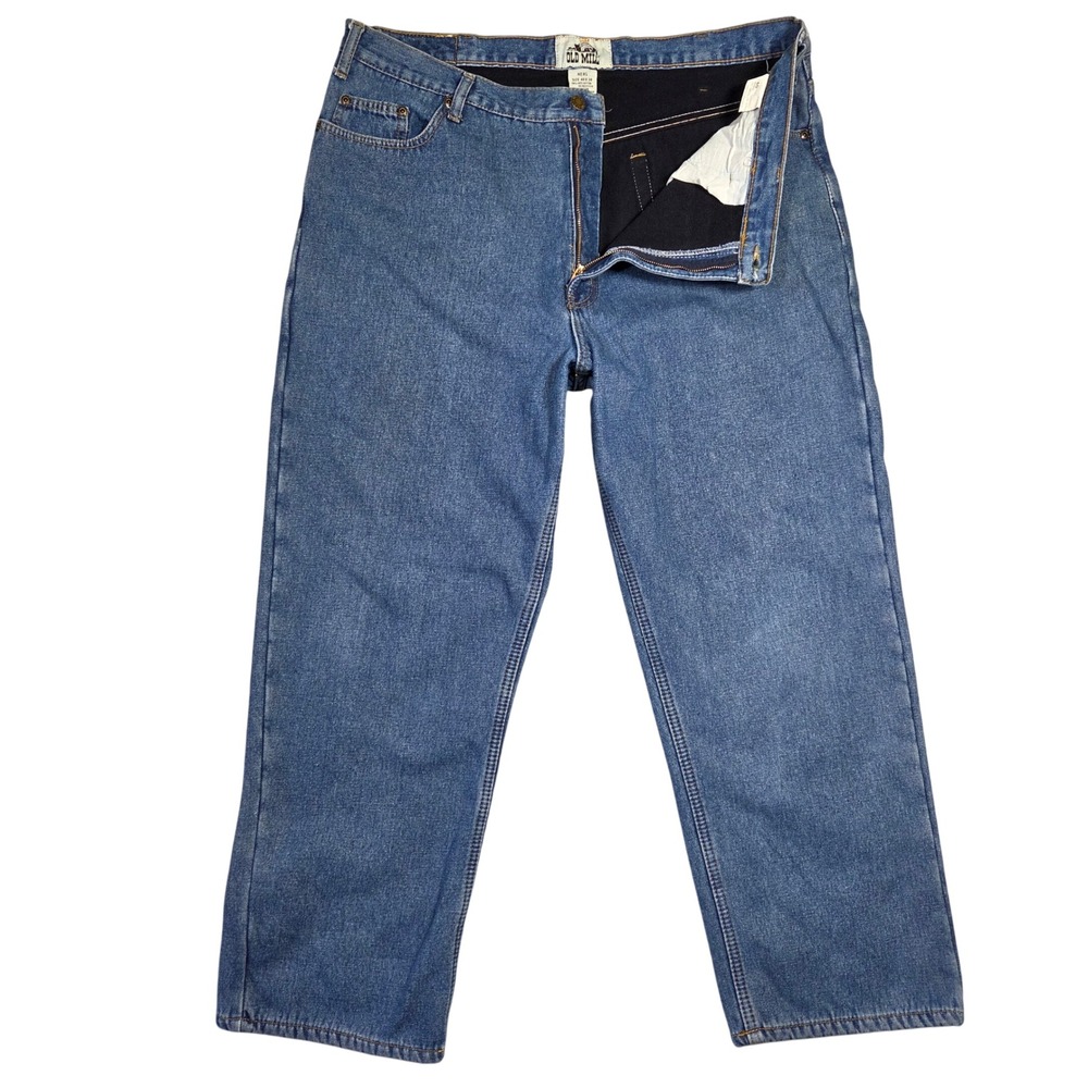 Old Mill Fleece Lined Mens Jeans 40x30 Straight Fit Denim Work Chore‎ Outdoor